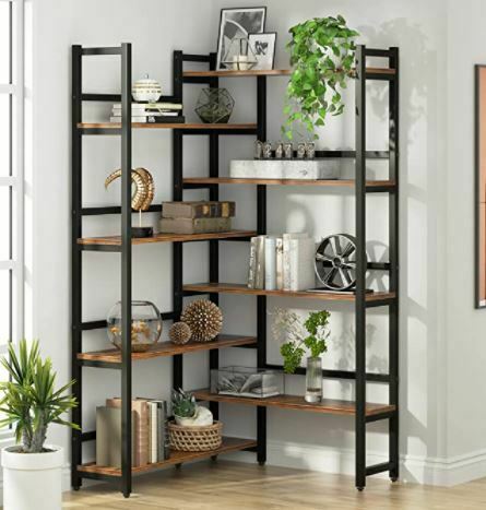 Types of Bookcases: Tribesigns 70.8” Corner Bookshelf, 8-Tier Industrial Bookcase