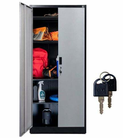 mudroom lockers: Fedmax Metal Storage Cabinet - 71" Tall w/ Locking Doors & Adjustable Shelves