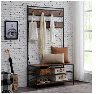 Types of Mudroom Lockers: Hombazaar 3-in-1 Entryway Coat Shoe Rack, Entry Hall Tree Bench