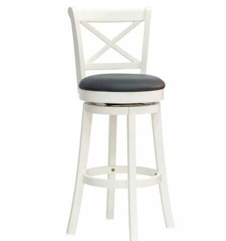 bar stool with backs: HOMCOM Traditional Barstool Swivel Bar Chair with Cross Back Design