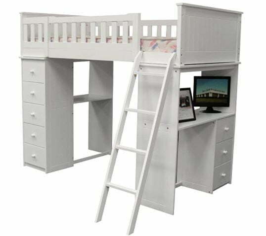 Different Types of Bunk Beds: Standard Loft Bed ACME Willoughby White Loft Bed