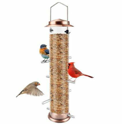 types of bird feeders: MIXXIDEA Finch Bird Feeder Hanging Metal Thistle Seed Tube Feeder