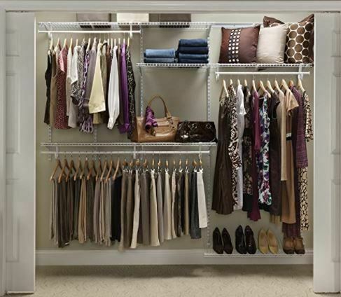 Types of Closets: ClosetMaid 22875 ShelfTrack 5ft. to 8ft. Adjustable Closet