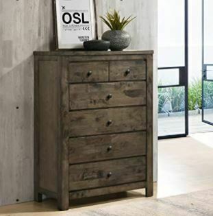 Types of Dressers: Roundhill Furniture Pavita Weathered Distressed Chest, Brown