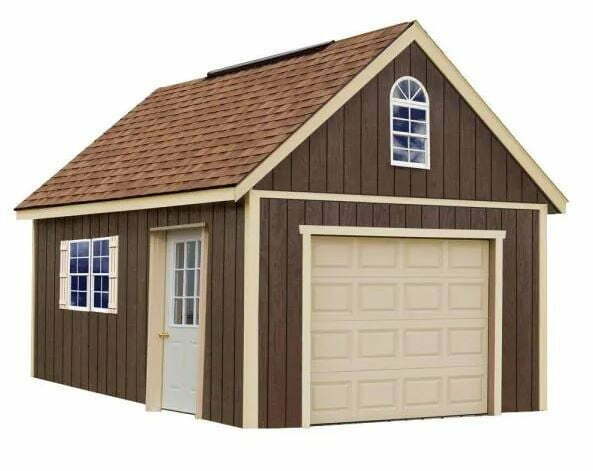 types of garages: Dover 12 ft. x 24 ft. Wood Garage Kit without Floor