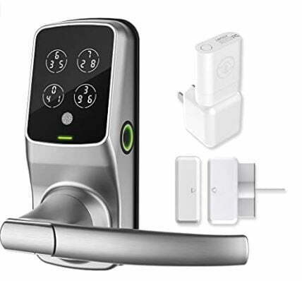 types of window locks: Lockly Secure Pro Latch Edition | Bluetooth Fingerprint WiFi Keyless Entry Smart Door Lock